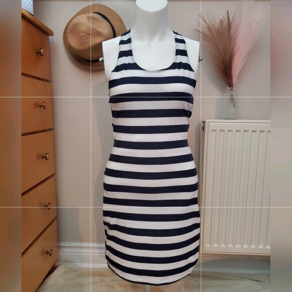 Garage Striped Criss Cross Back Halter Bodycon Dress- NWOT - Picture 16 of 16